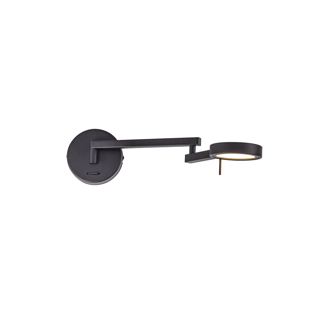 NL78019 Burlon Adjustable Swing Arm Wall Lamp / Reader LED Sand Black