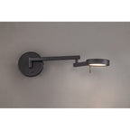 NL78019 Burlon Adjustable Swing Arm Wall Lamp / Reader LED Sand Black