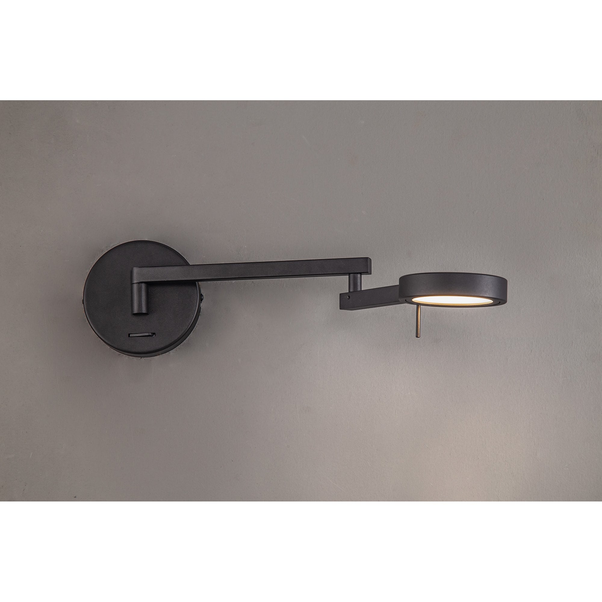 NL78019 Burlon Adjustable Swing Arm Wall Lamp / Reader LED Sand Black