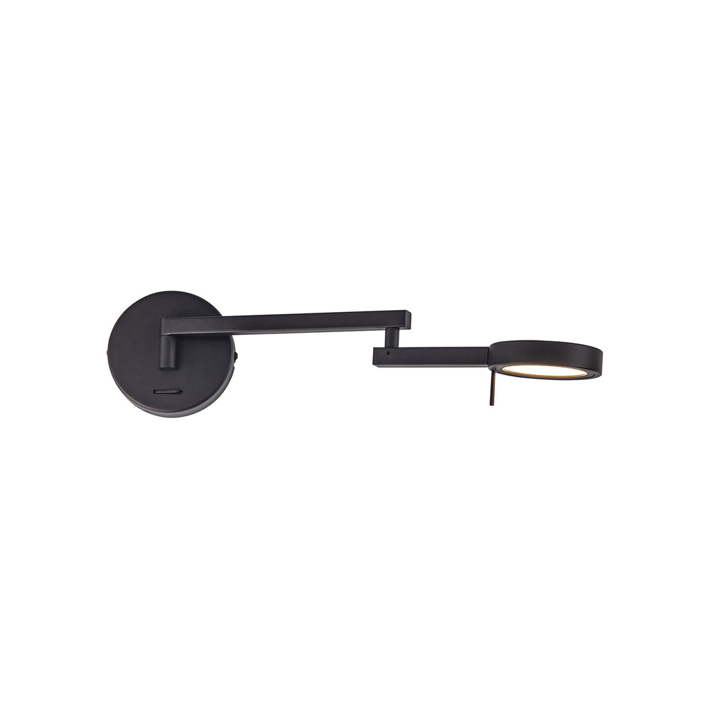 NL78019 Burlon Adjustable Swing Arm Wall Lamp / Reader LED Sand Black