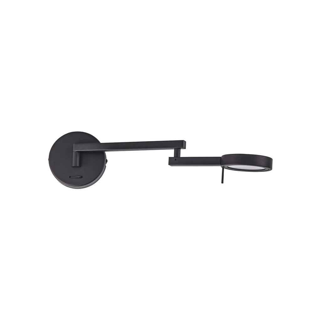 NL78019 Burlon Adjustable Swing Arm Wall Lamp / Reader LED Sand Black