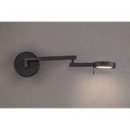NL78019 Burlon Adjustable Swing Arm Wall Lamp / Reader LED Sand Black
