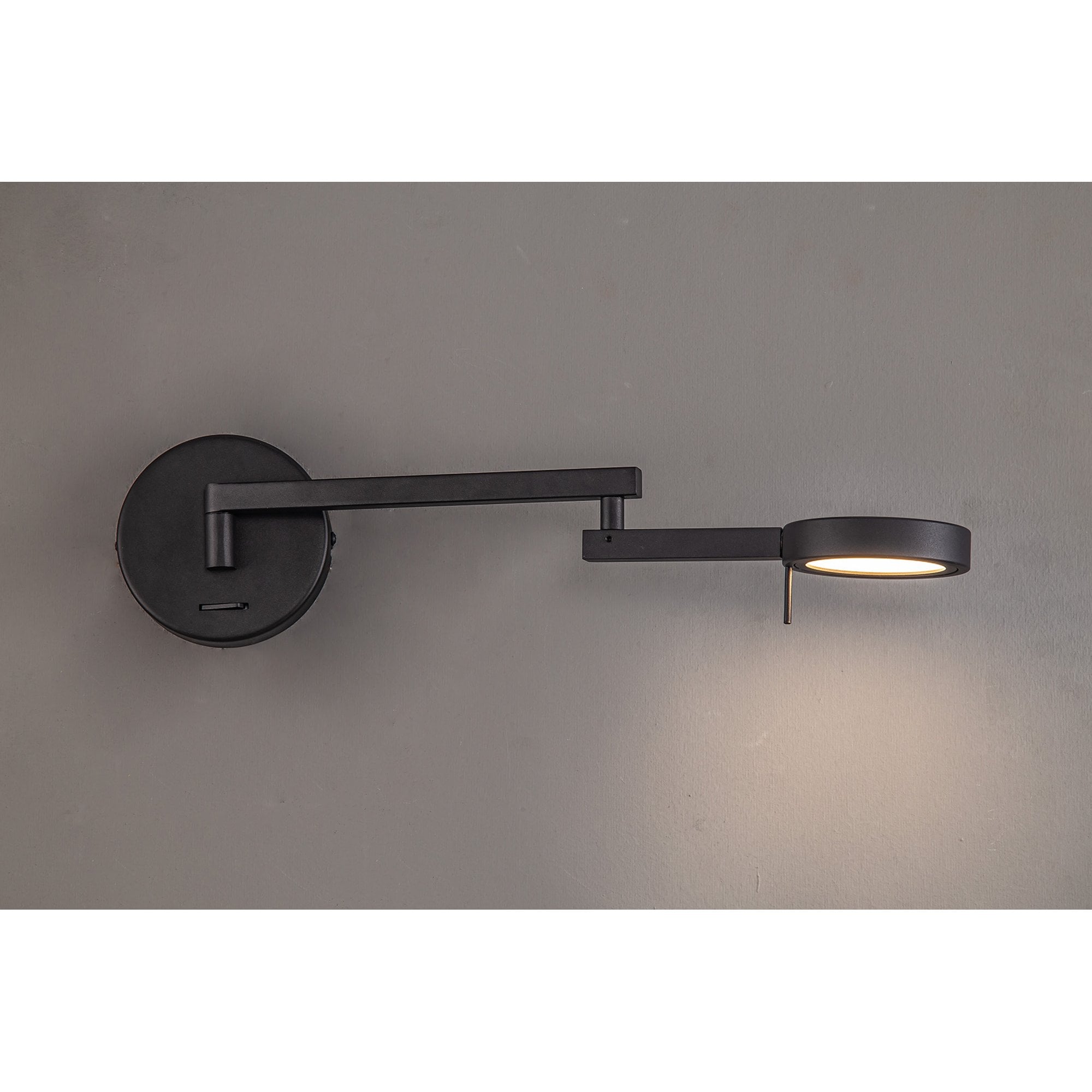 NL78019 Burlon Adjustable Swing Arm Wall Lamp / Reader LED Sand Black
