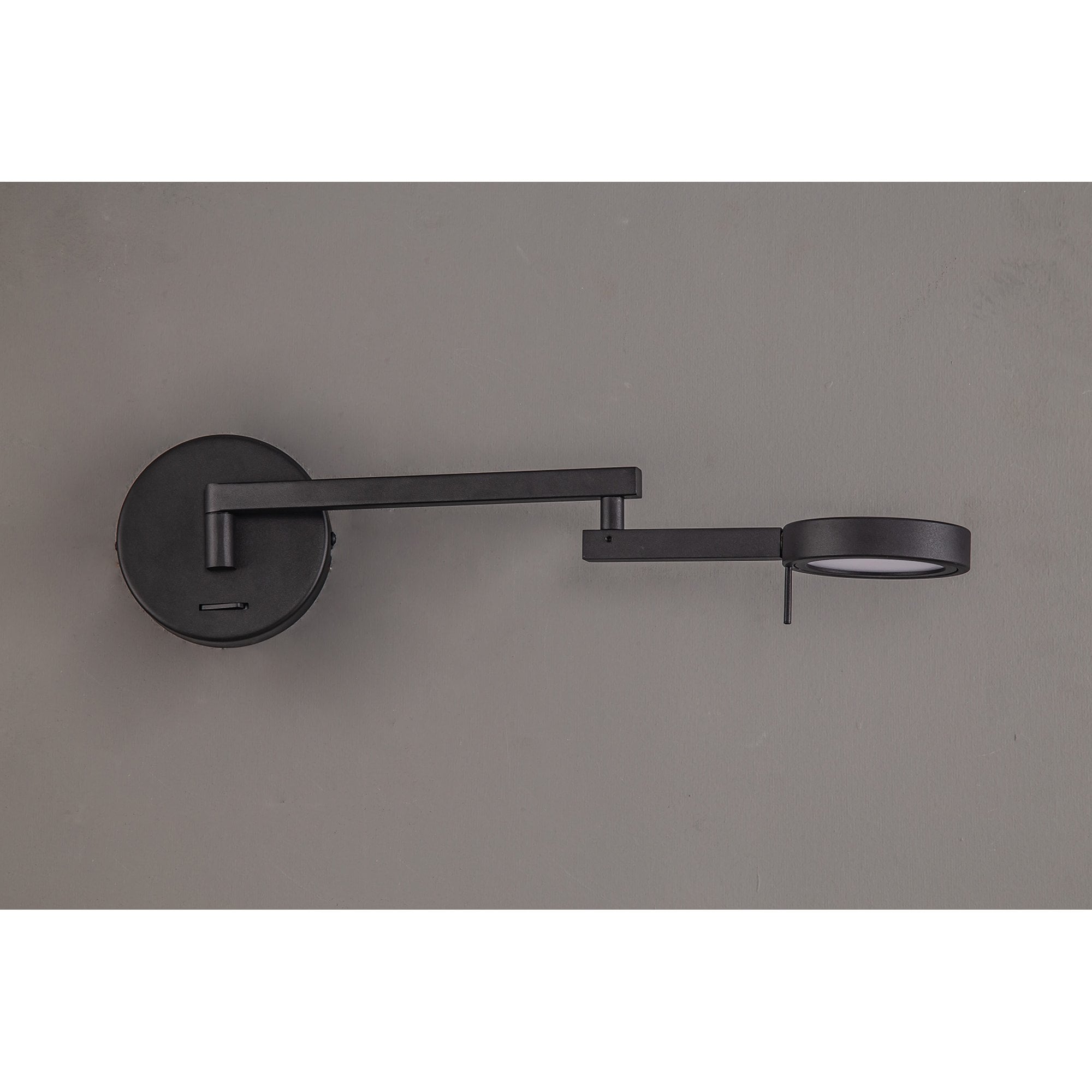 NL78019 Burlon Adjustable Swing Arm Wall Lamp / Reader LED Sand Black