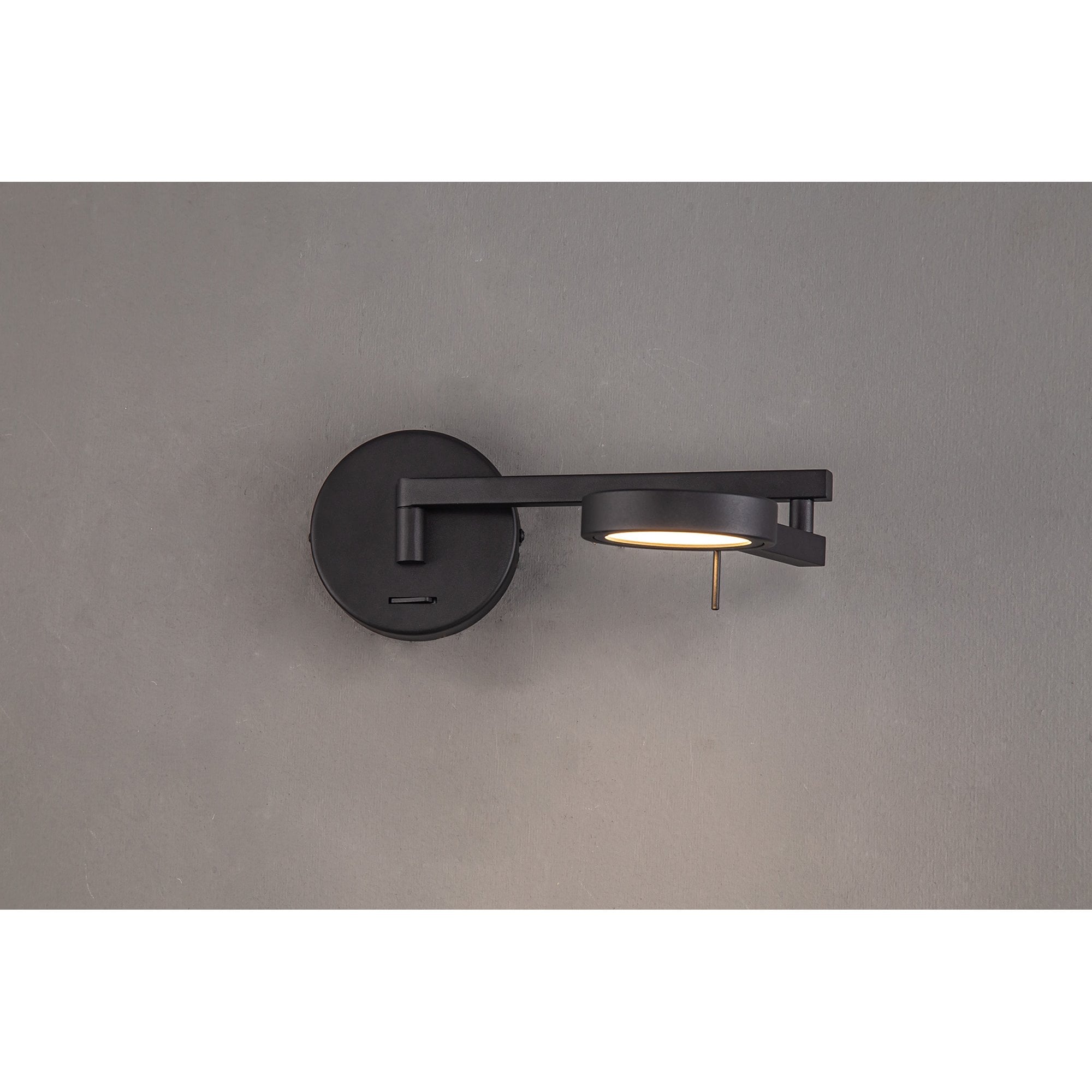 NL78019 Burlon Adjustable Swing Arm Wall Lamp / Reader LED Sand Black