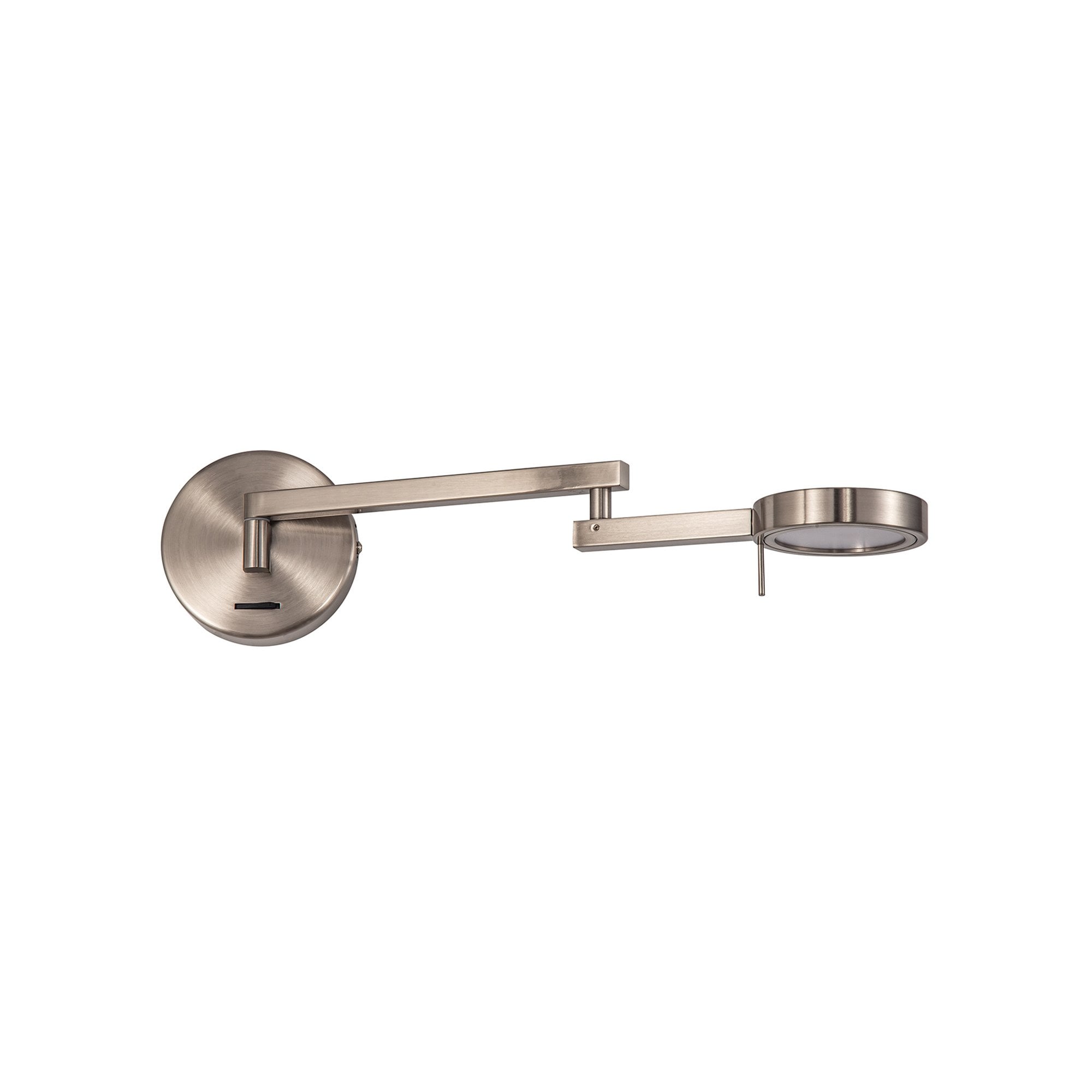 NL78029 Burlon Adjustable Swing Arm Wall Lamp / Reader LED Satin Nickel