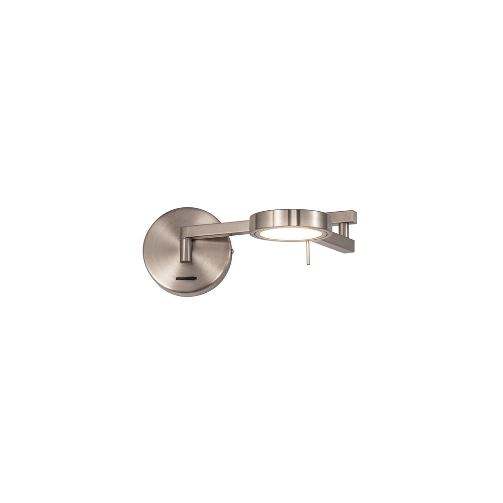 NL78029 Burlon Adjustable Swing Arm Wall Lamp / Reader LED Satin Nickel