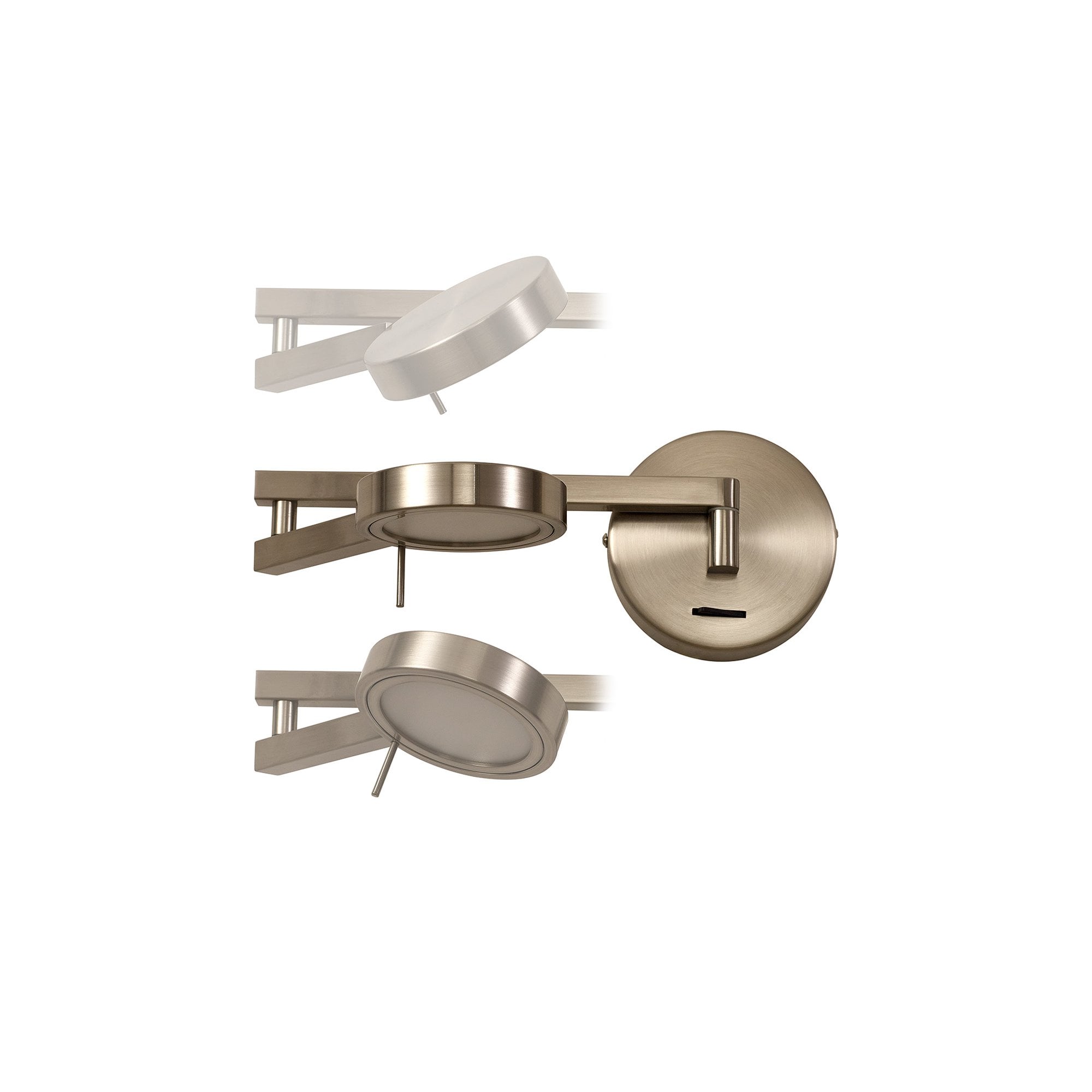 NL78029 Burlon Adjustable Swing Arm Wall Lamp / Reader LED Satin Nickel