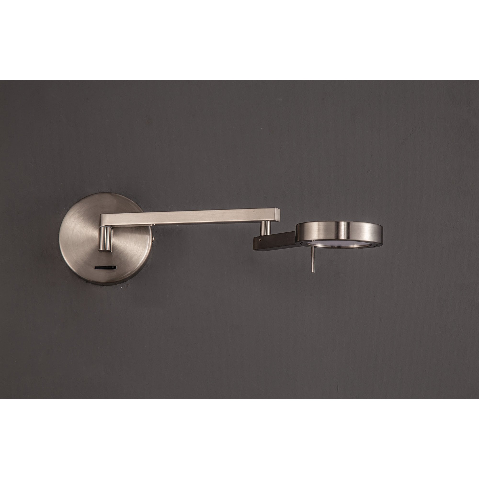 NL78029 Burlon Adjustable Swing Arm Wall Lamp / Reader LED Satin Nickel