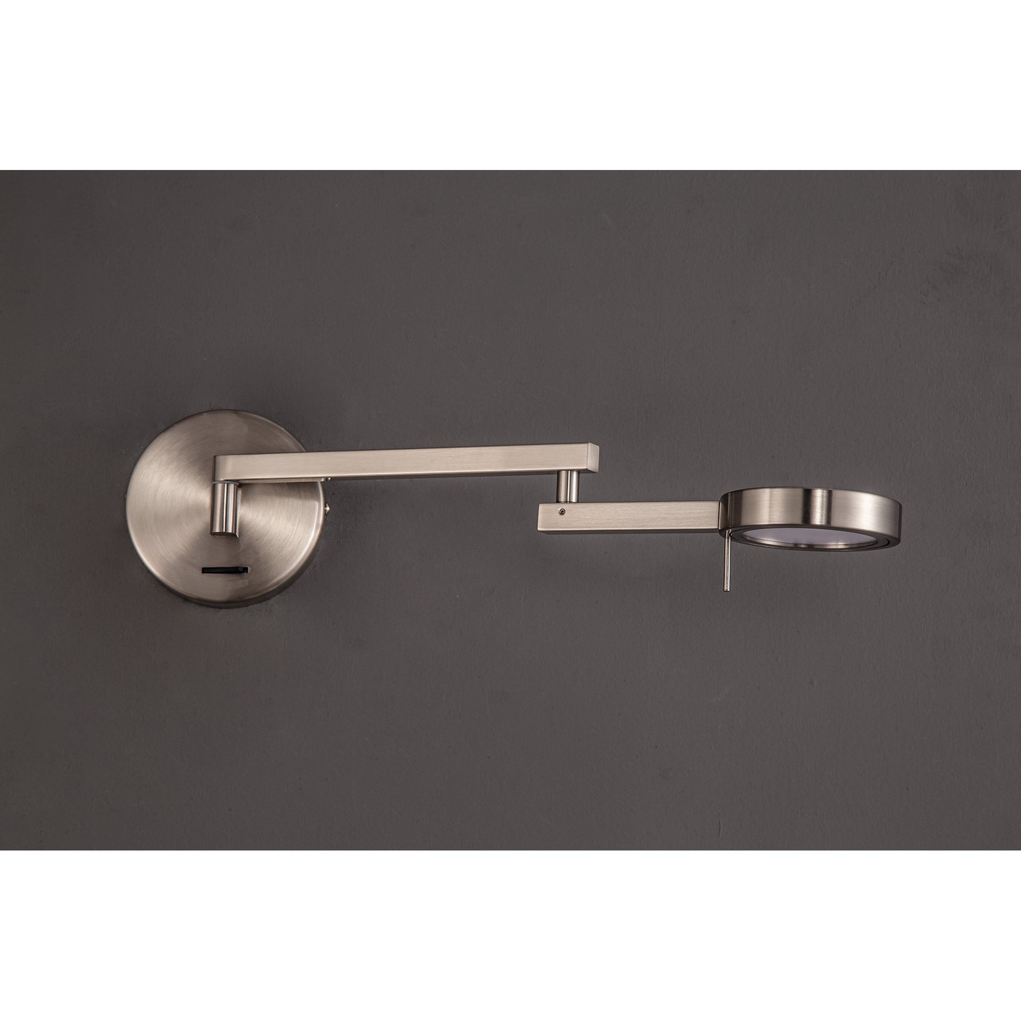 NL78029 Burlon Adjustable Swing Arm Wall Lamp / Reader LED Satin Nickel