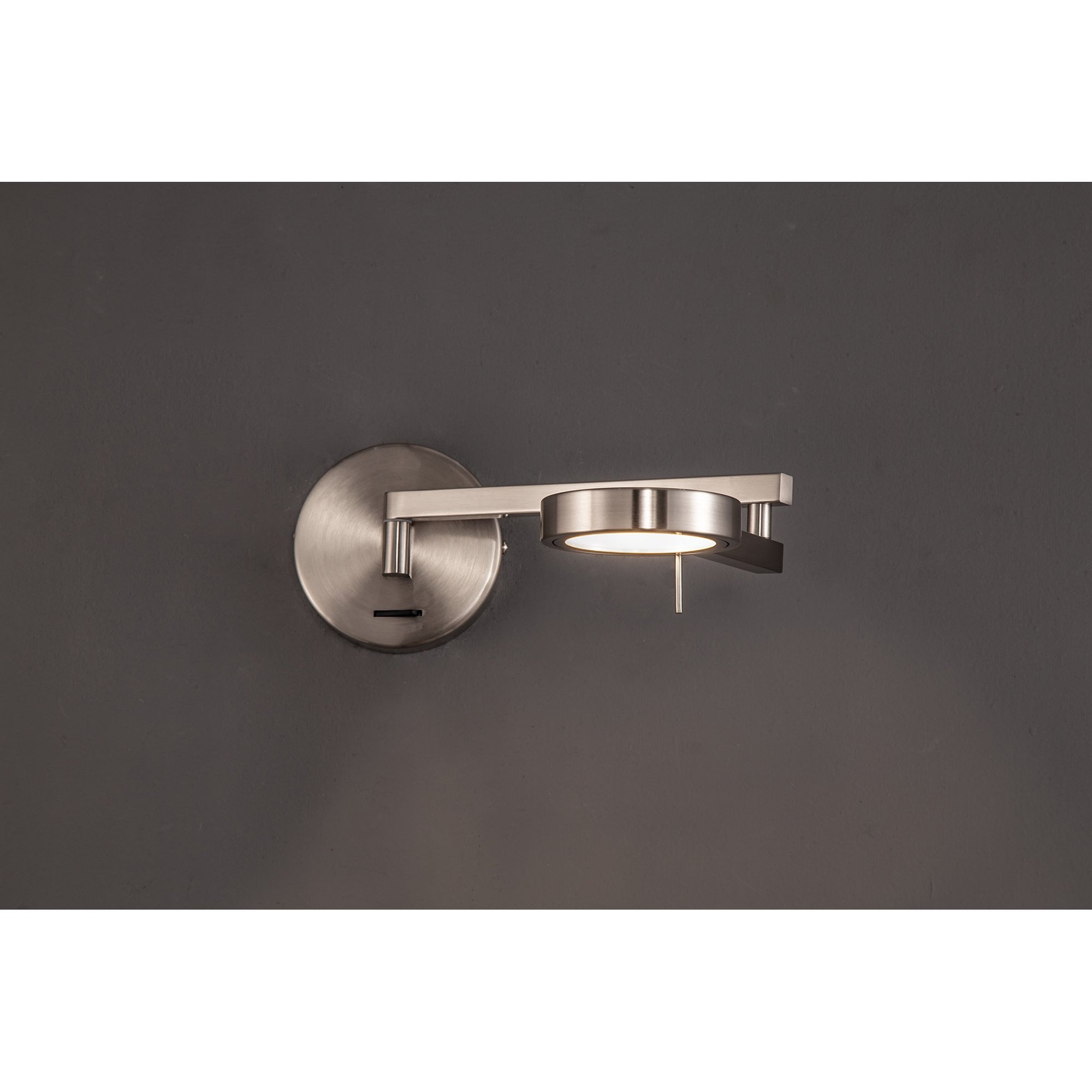 NL78029 Burlon Adjustable Swing Arm Wall Lamp / Reader LED Satin Nickel
