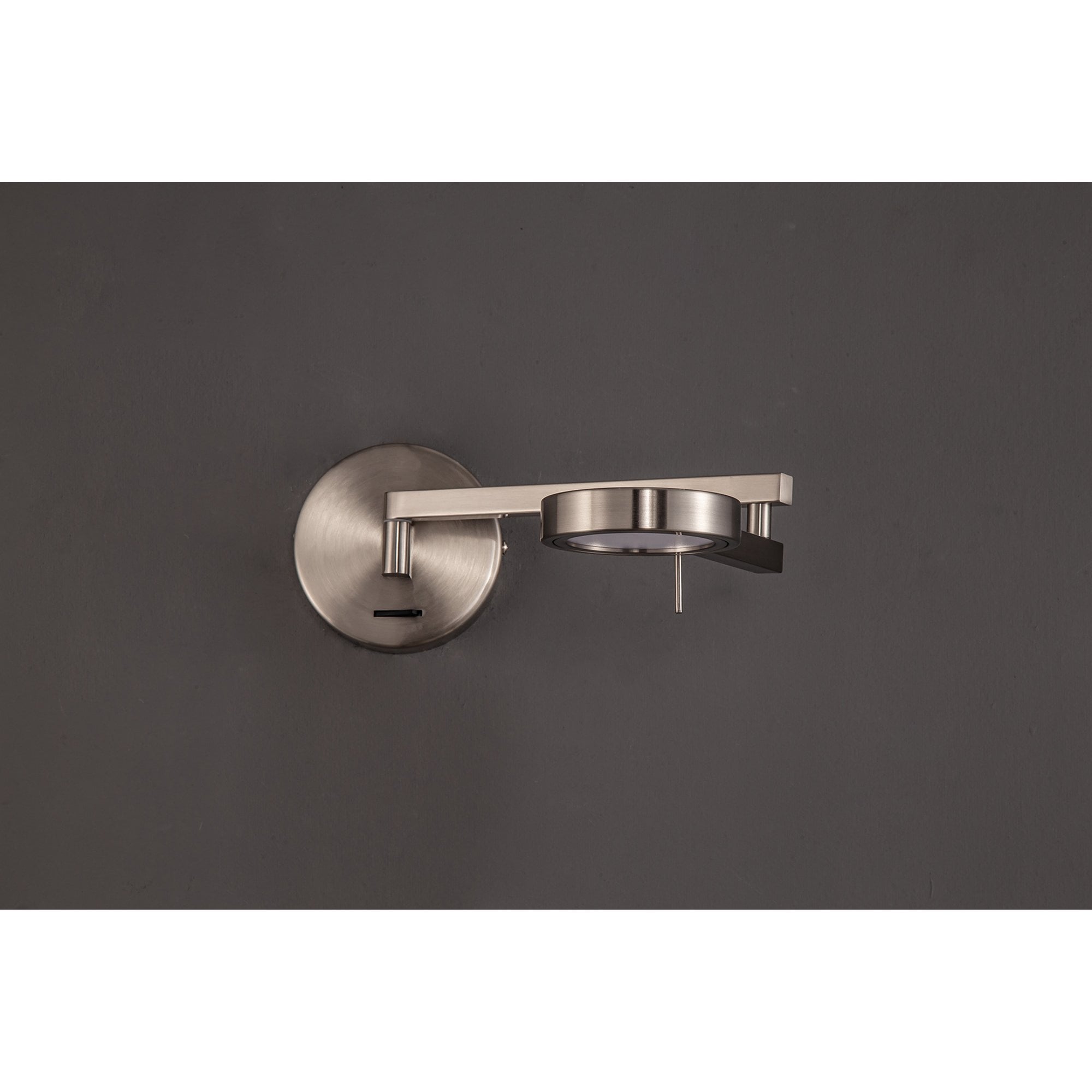 NL78029 Burlon Adjustable Swing Arm Wall Lamp / Reader LED Satin Nickel