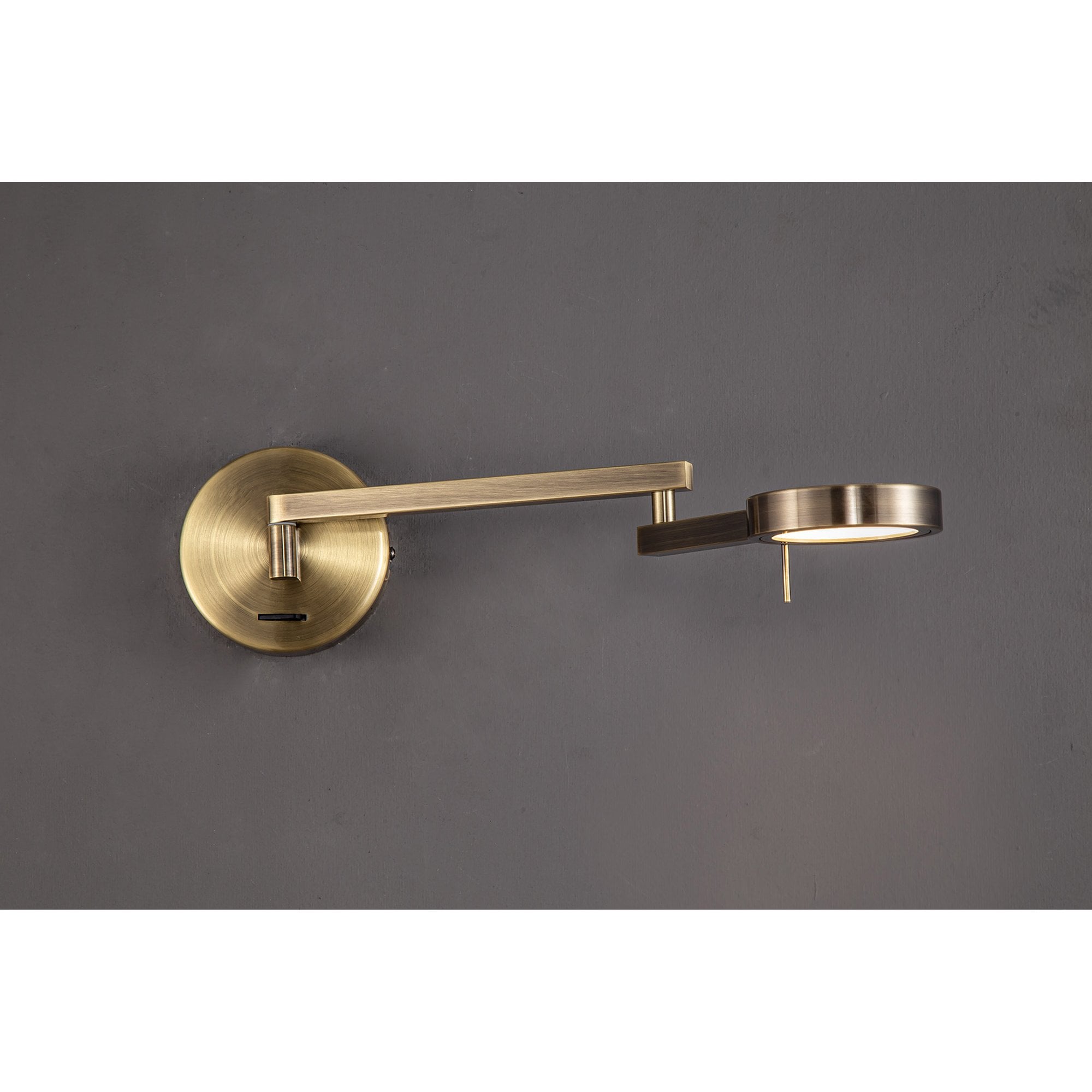 NL78039 Burlon Adjustable Swing Arm Wall Lamp / Reader LED Antique Brass