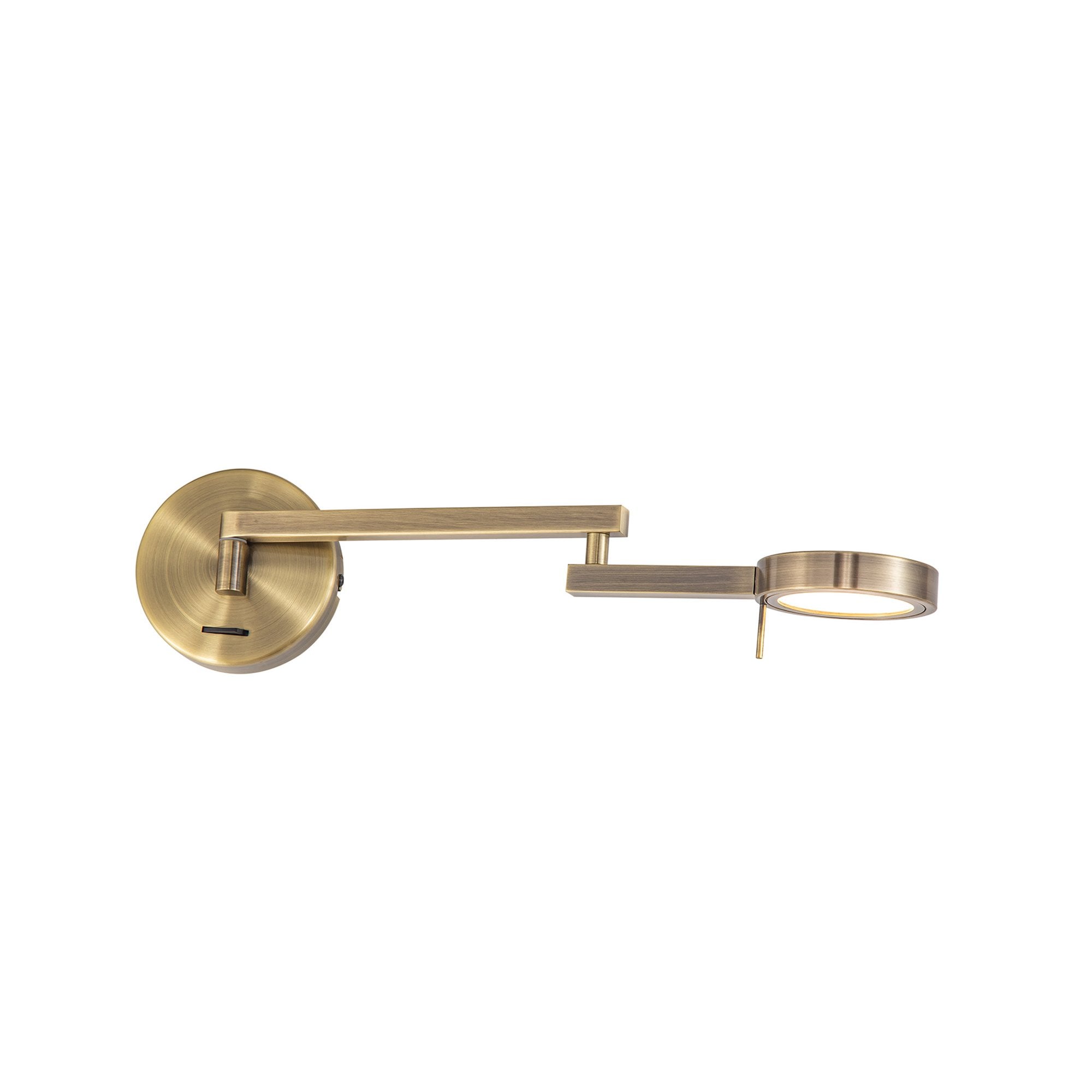 NL78039 Burlon Adjustable Swing Arm Wall Lamp / Reader LED Antique Brass