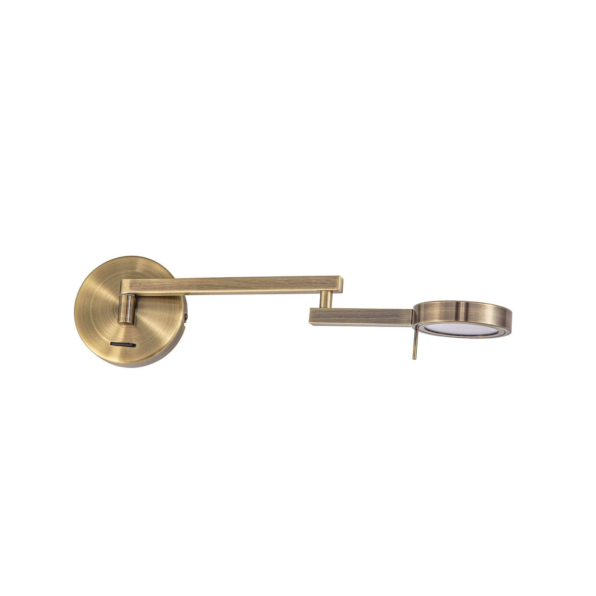 NL78039 Burlon Adjustable Swing Arm Wall Lamp / Reader LED Antique Brass