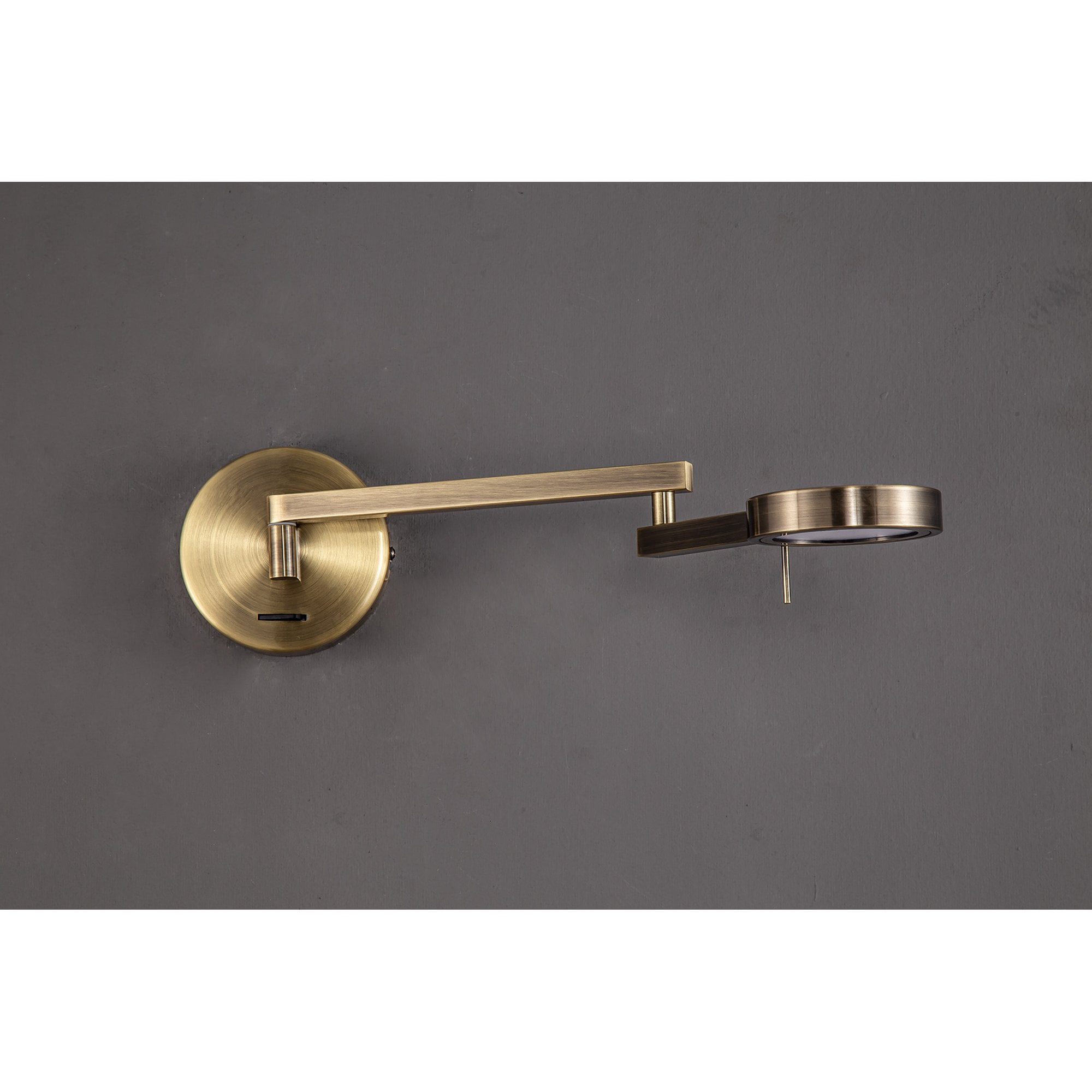 NL78039 Burlon Adjustable Swing Arm Wall Lamp / Reader LED Antique Brass