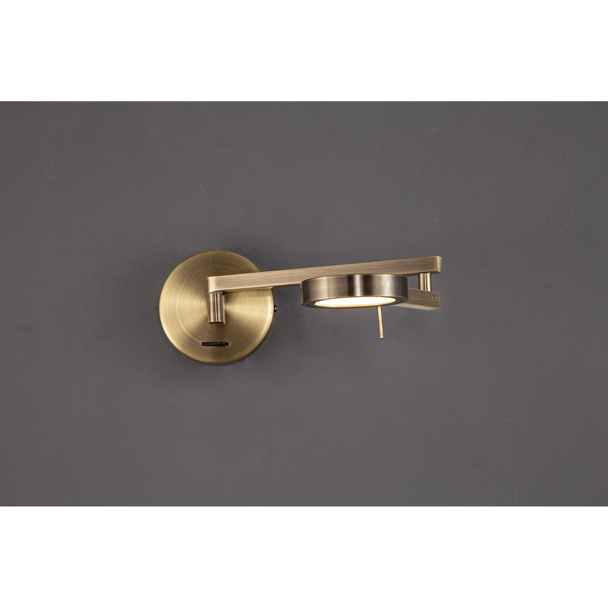 NL78039 Burlon Adjustable Swing Arm Wall Lamp / Reader LED Antique Brass