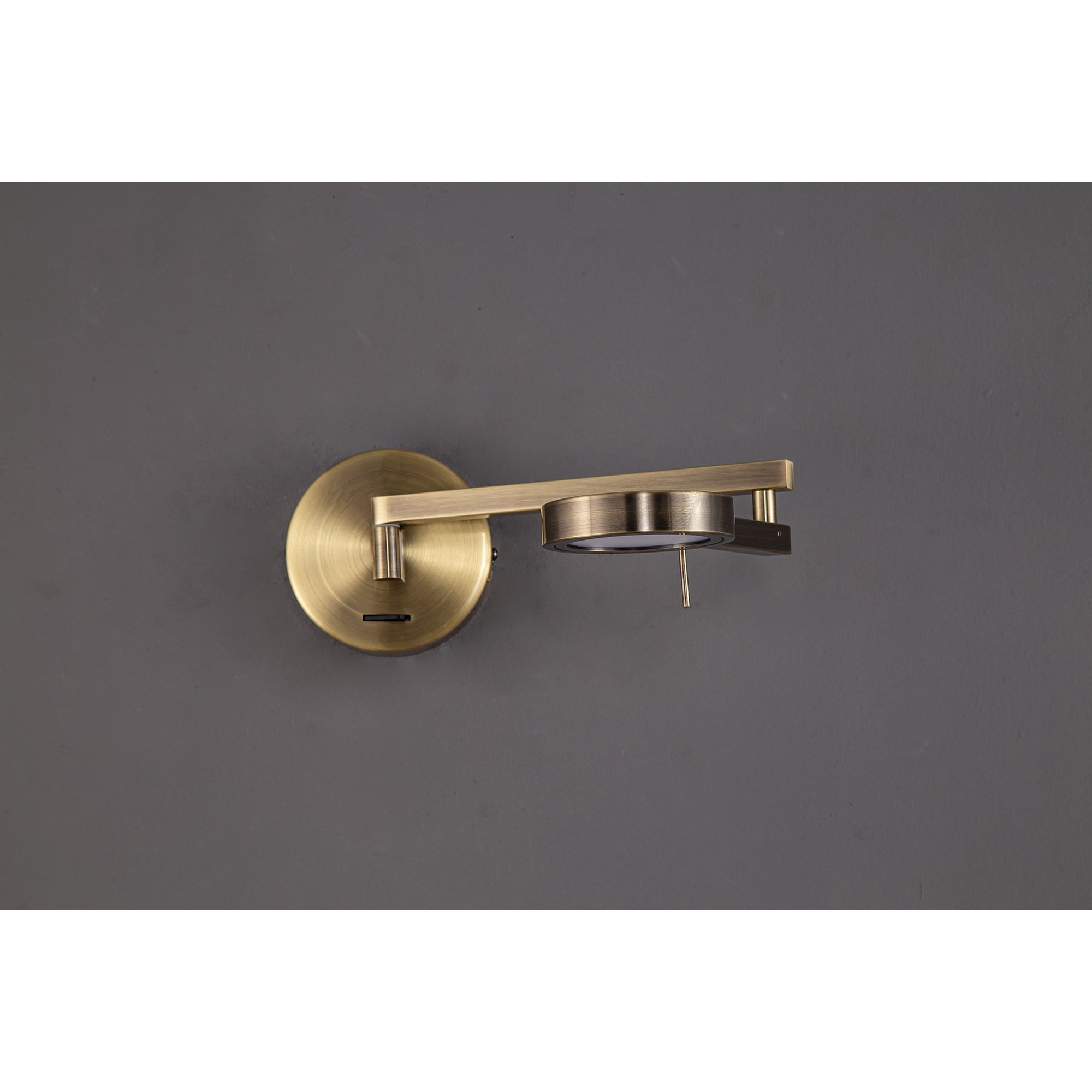 NL78039 Burlon Adjustable Swing Arm Wall Lamp / Reader LED Antique Brass