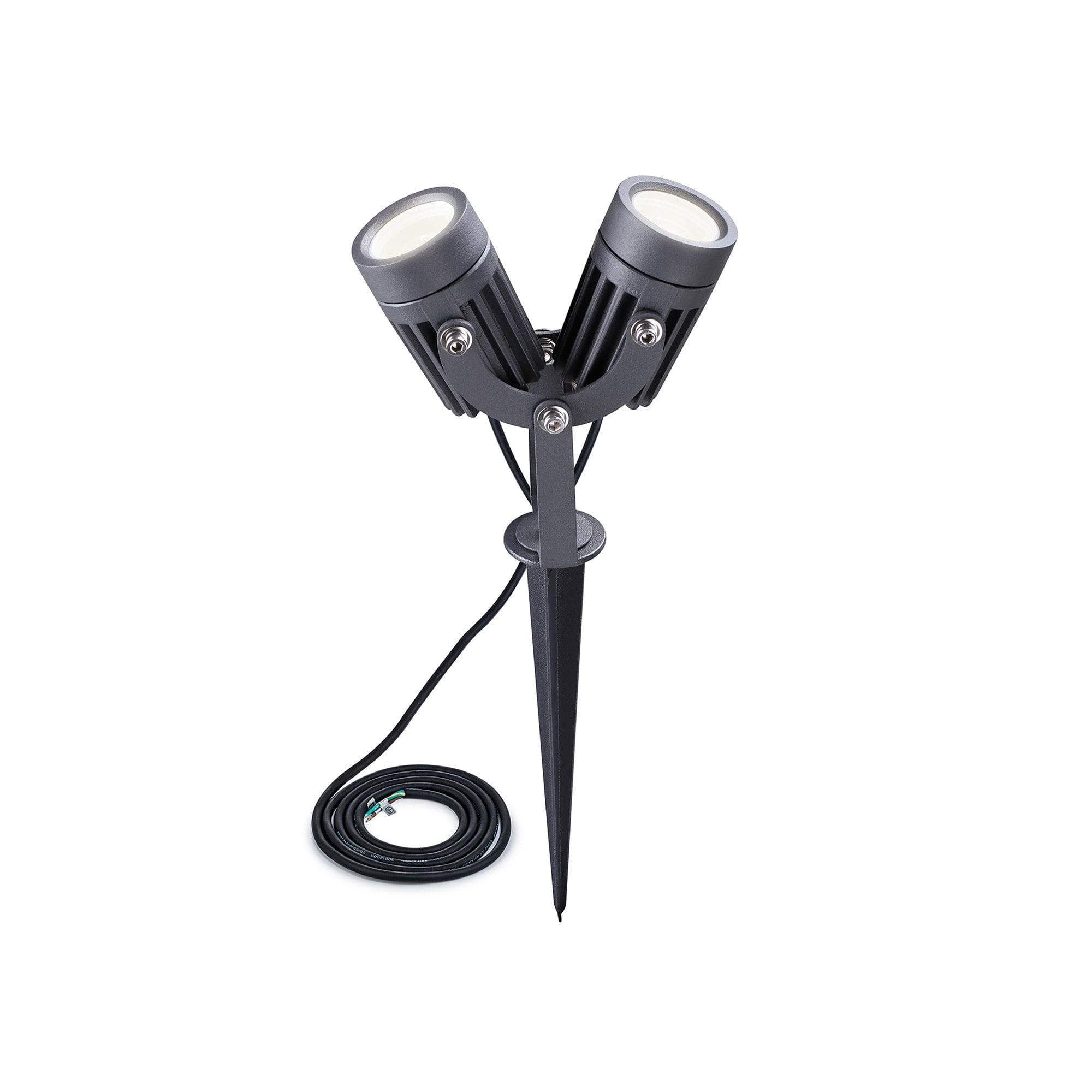 NL81789 Caster Outdoor Twin Spike  Light LED Grey/Black