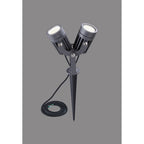 NL81789 Caster Outdoor Twin Spike  Light LED Grey/Black