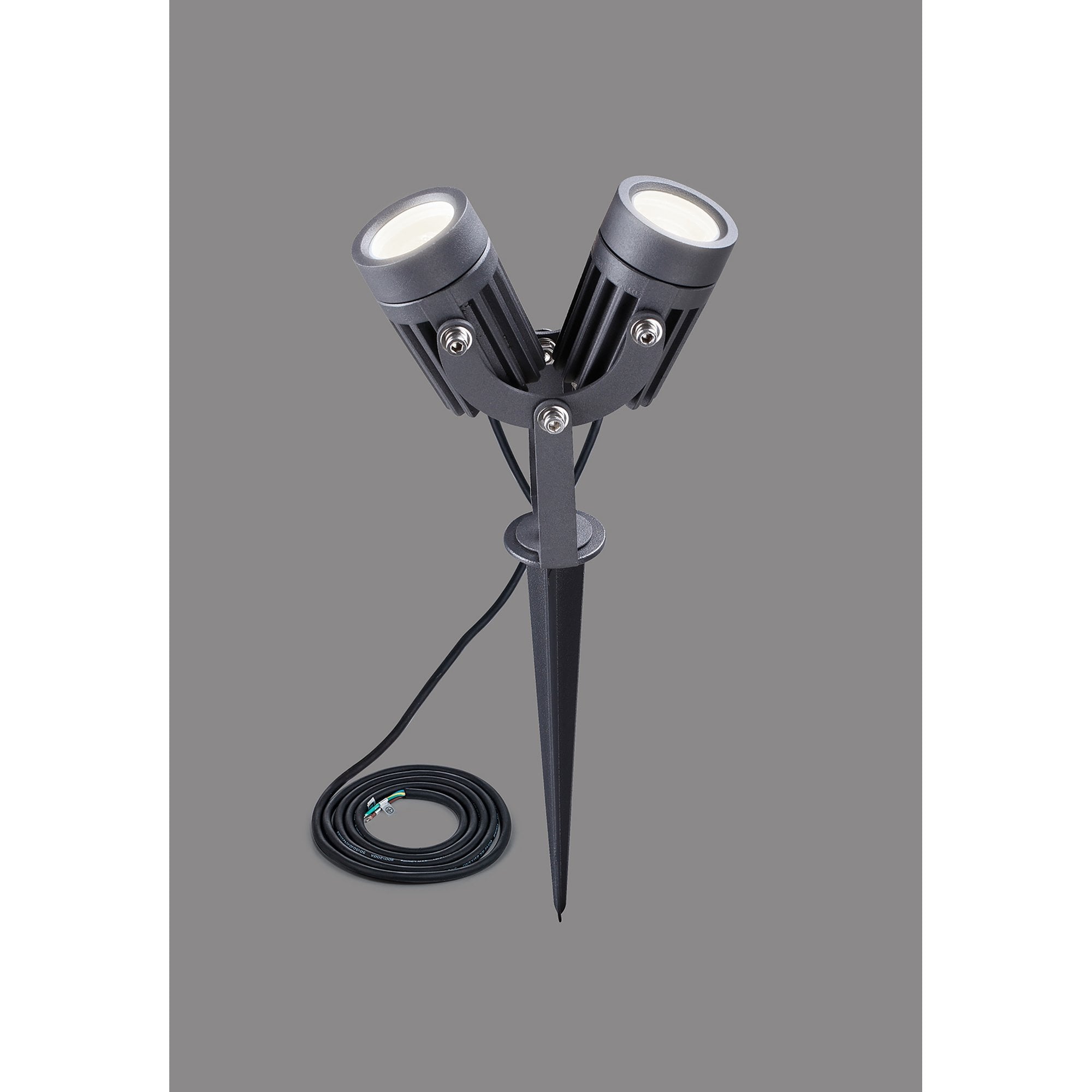 NL81789 Caster Outdoor Twin Spike  Light LED Grey/Black