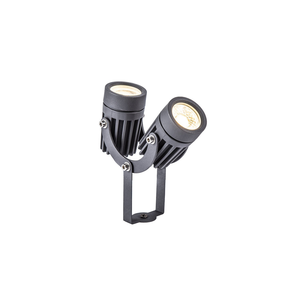 NL81789 Caster Outdoor Twin Spike  Light LED Grey/Black