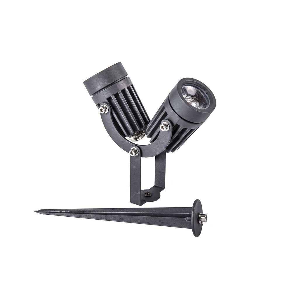 NL81789 Caster Outdoor Twin Spike  Light LED Grey/Black