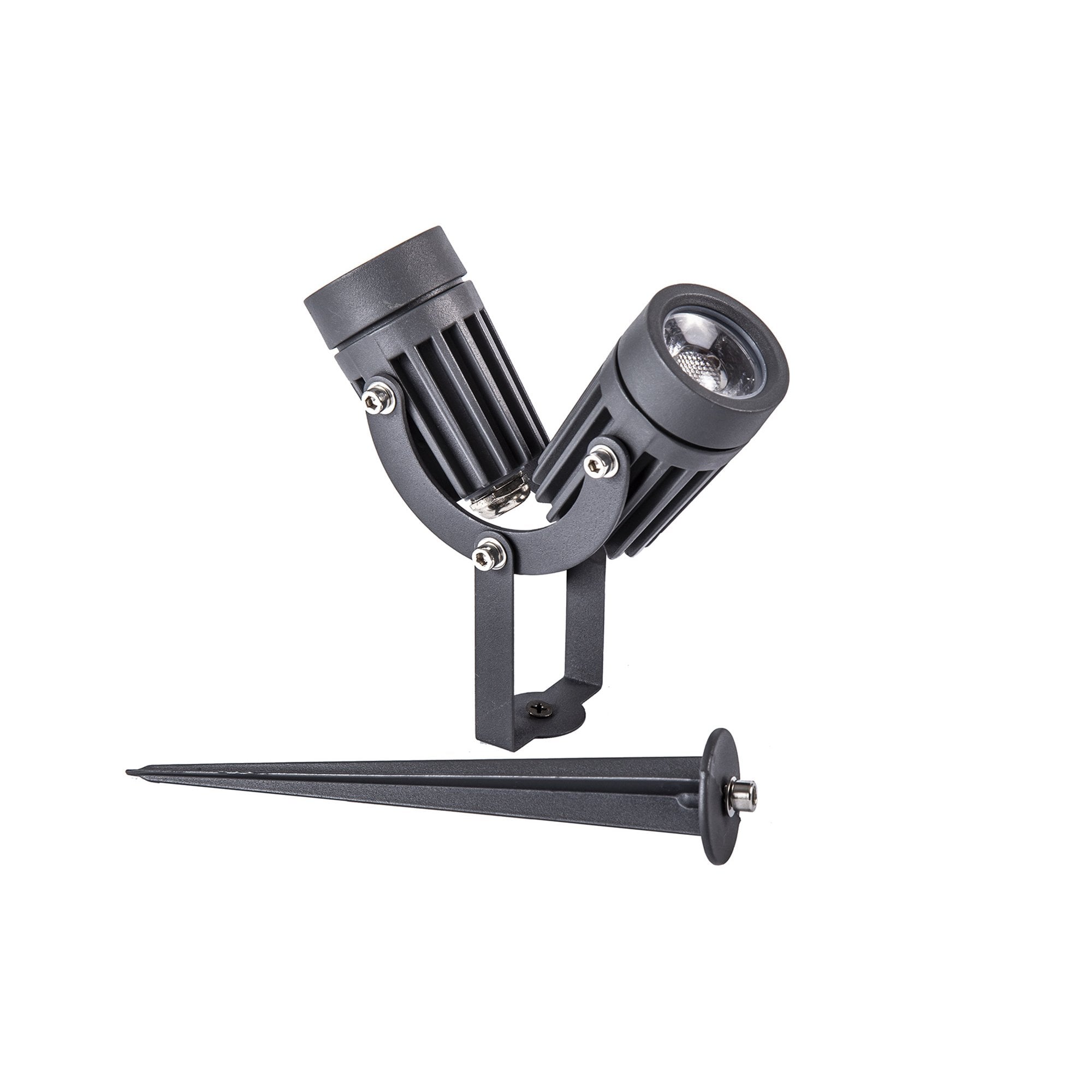 NL81789 Caster Outdoor Twin Spike  Light LED Grey/Black