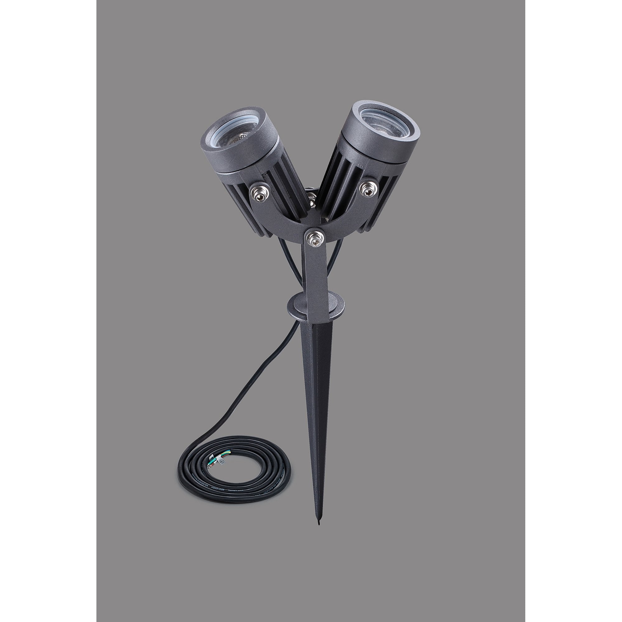 NL81789 Caster Outdoor Twin Spike  Light LED Grey/Black