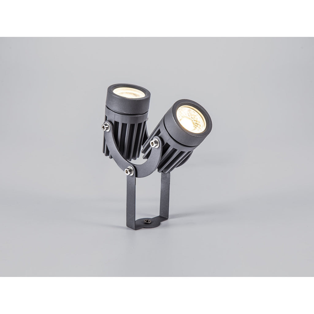 NL81789 Caster Outdoor Twin Spike  Light LED Grey/Black