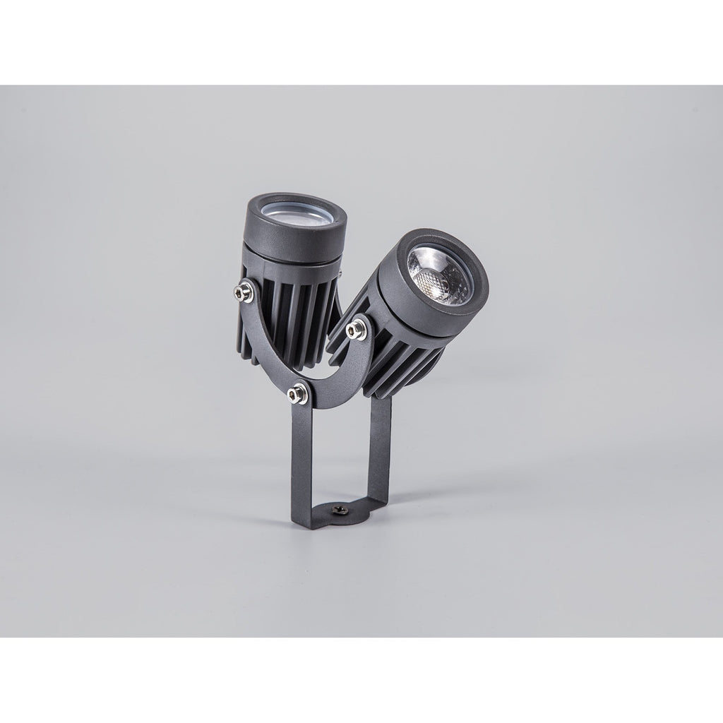 NL81789 Caster Outdoor Twin Spike  Light LED Grey/Black