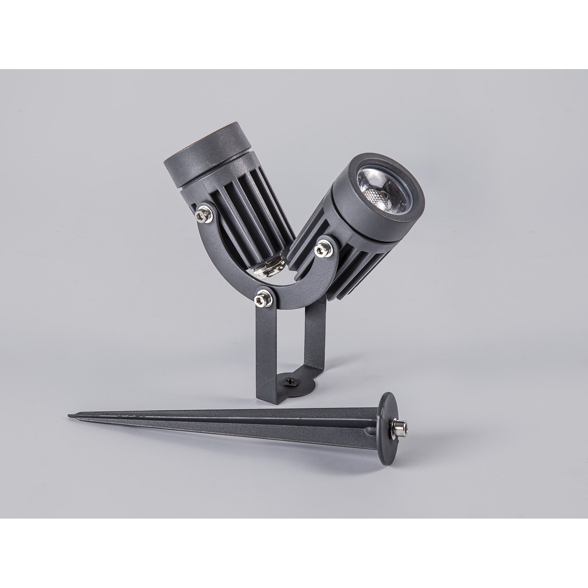 NL81789 Caster Outdoor Twin Spike  Light LED Grey/Black