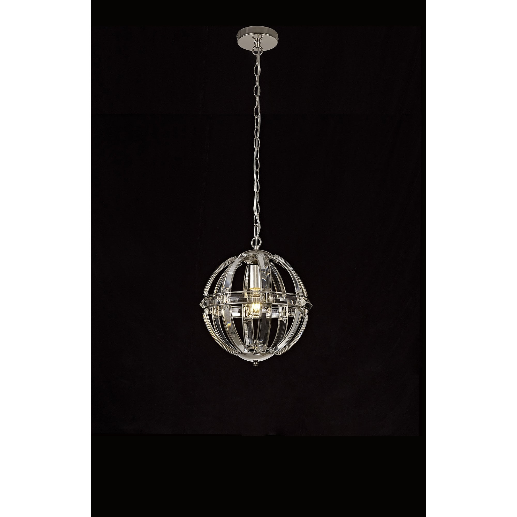 NL81379 Char Small Round Pendant 1 Light Polished Nickel