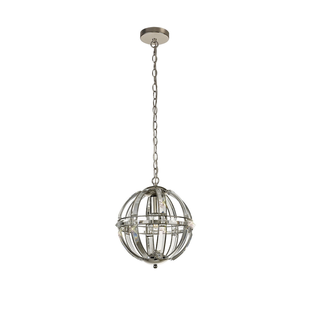 NL81379 Char Small Round Pendant 1 Light Polished Nickel