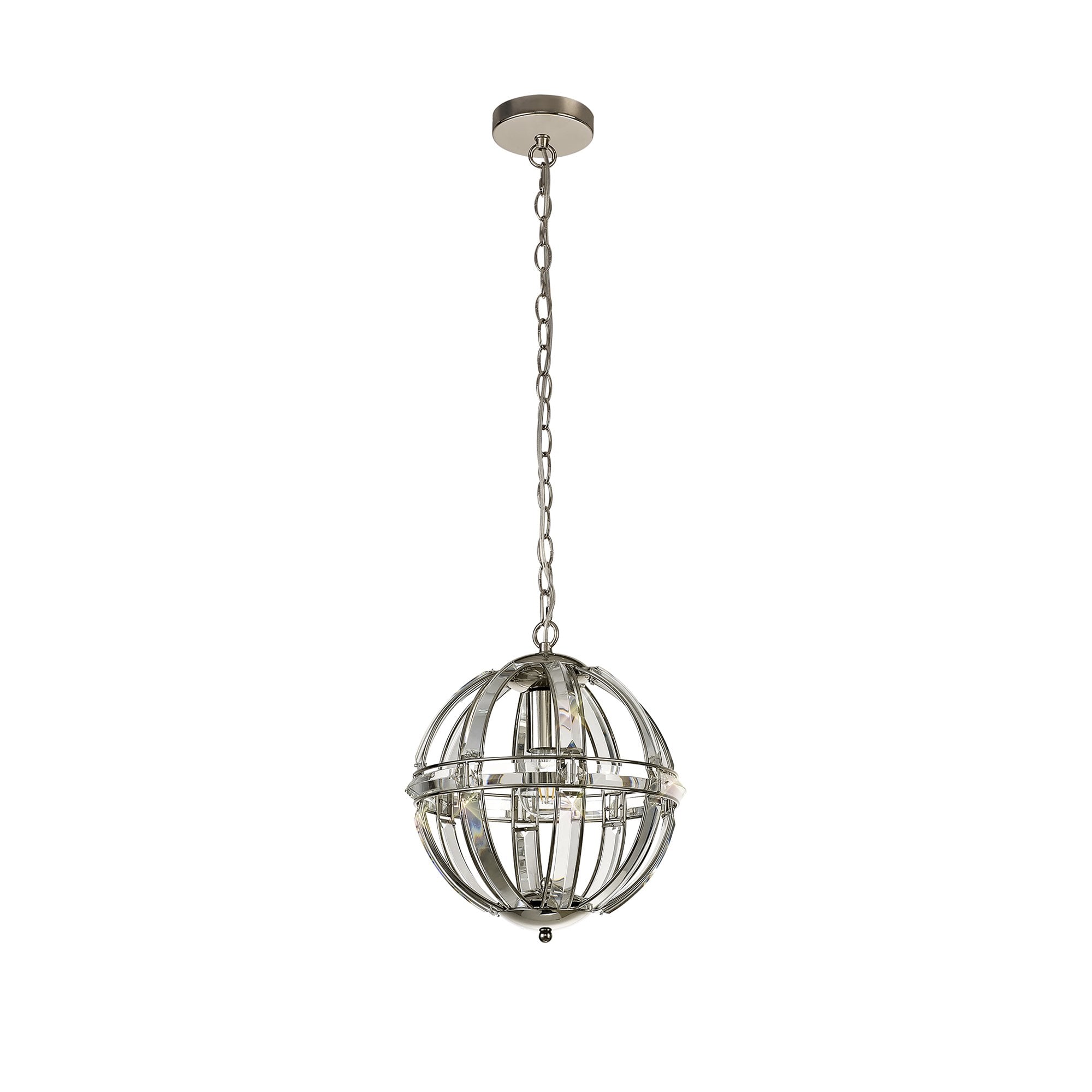 NL81379 Char Small Round Pendant 1 Light Polished Nickel