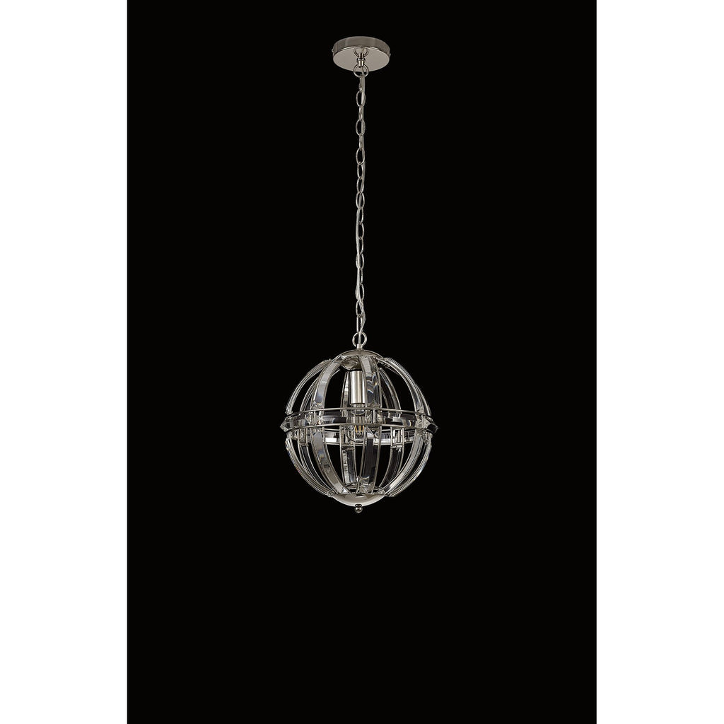 NL81379 Char Small Round Pendant 1 Light Polished Nickel
