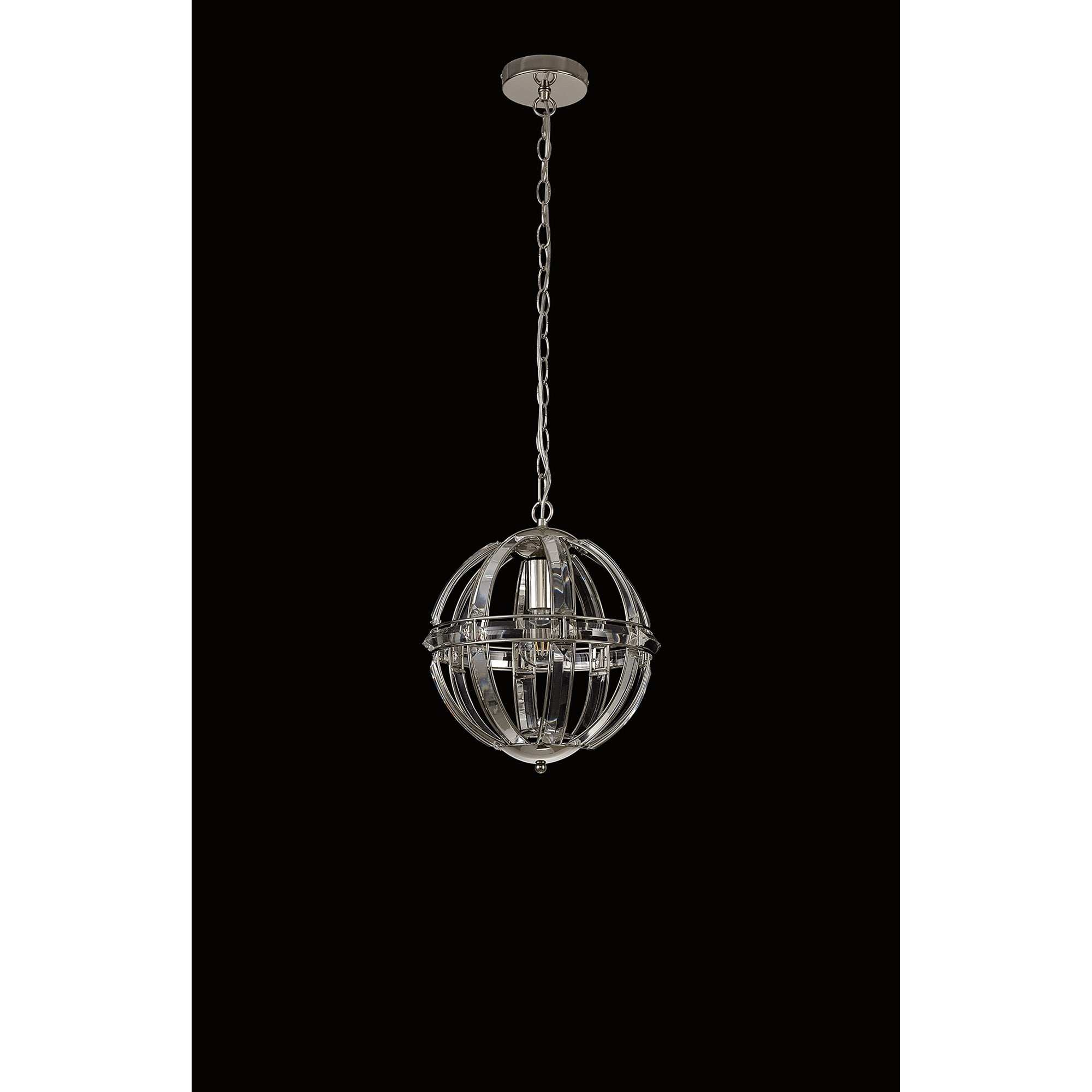 NL81379 Char Small Round Pendant 1 Light Polished Nickel