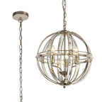 NL81389 Char Large Round Pendant 3 Light Polished Nickel