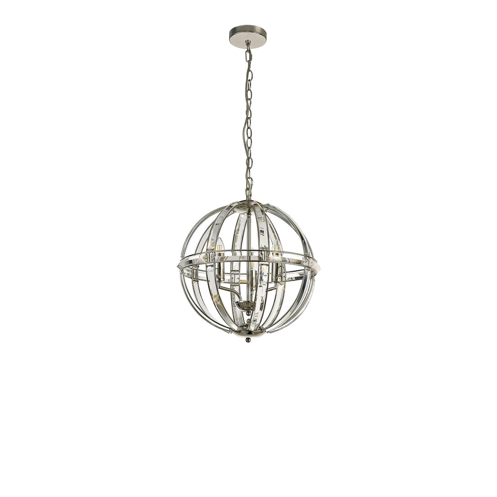 NL81389 Char Large Round Pendant 3 Light Polished Nickel
