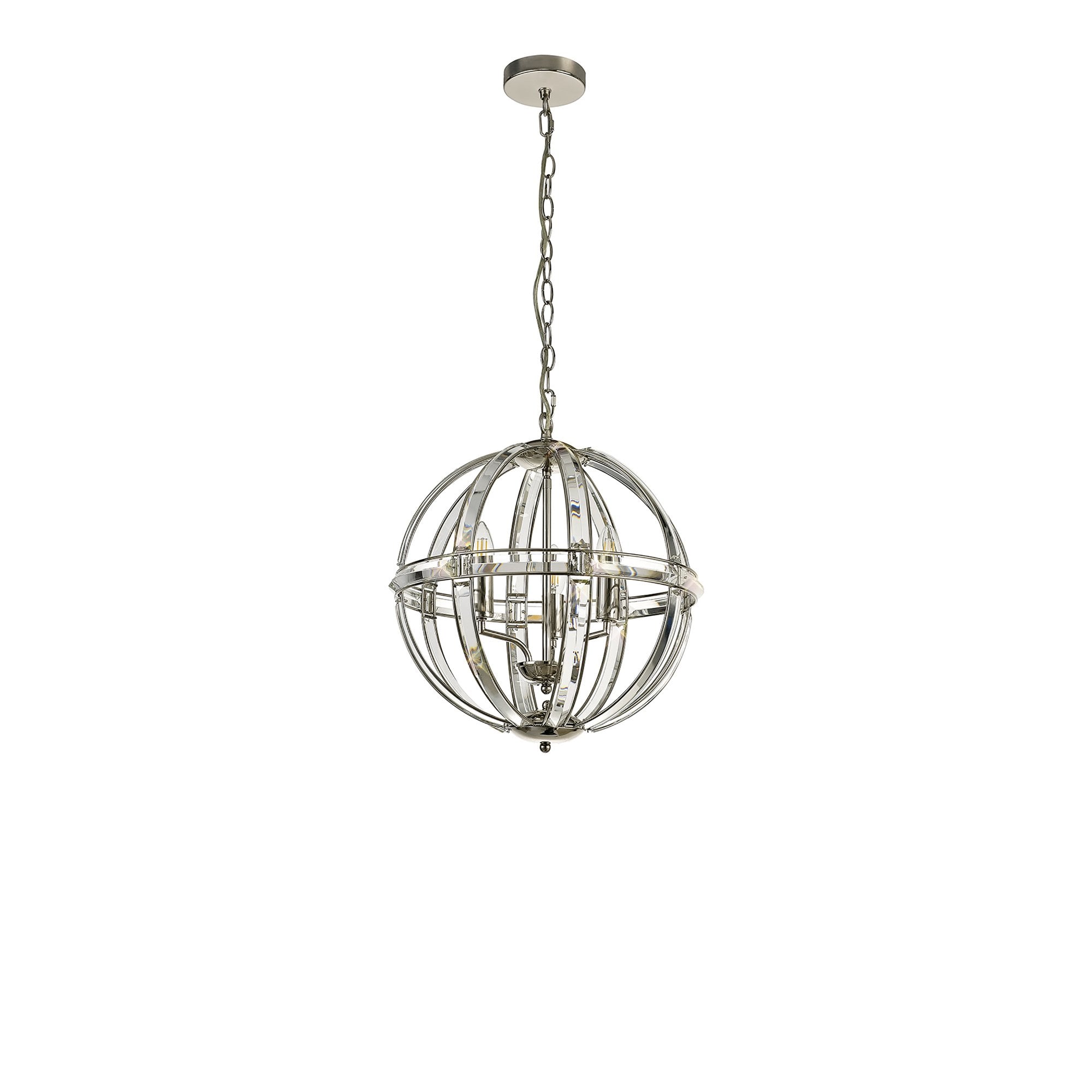NL81389 Char Large Round Pendant 3 Light Polished Nickel