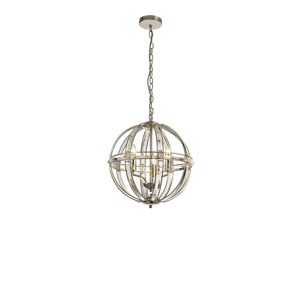 NL81389 Char Large Round Pendant 3 Light Polished Nickel