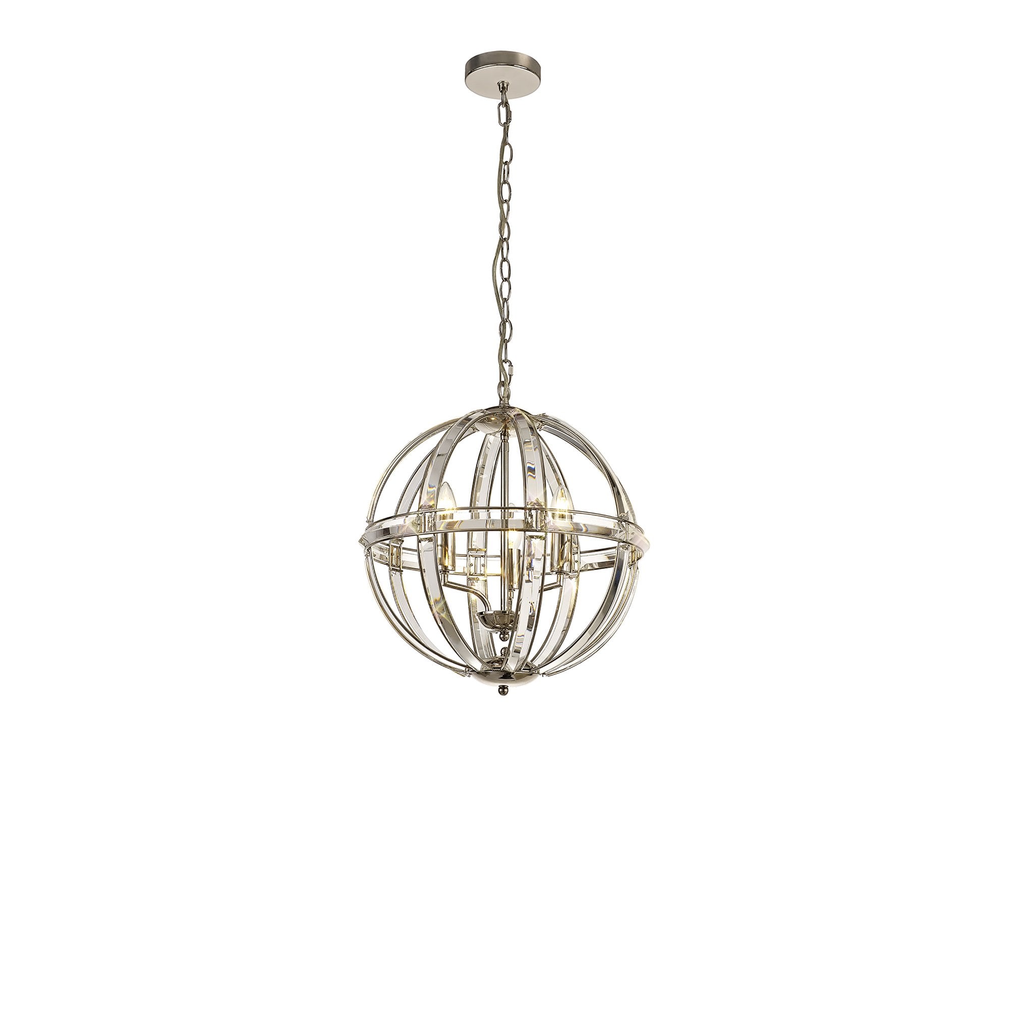 NL81389 Char Large Round Pendant 3 Light Polished Nickel