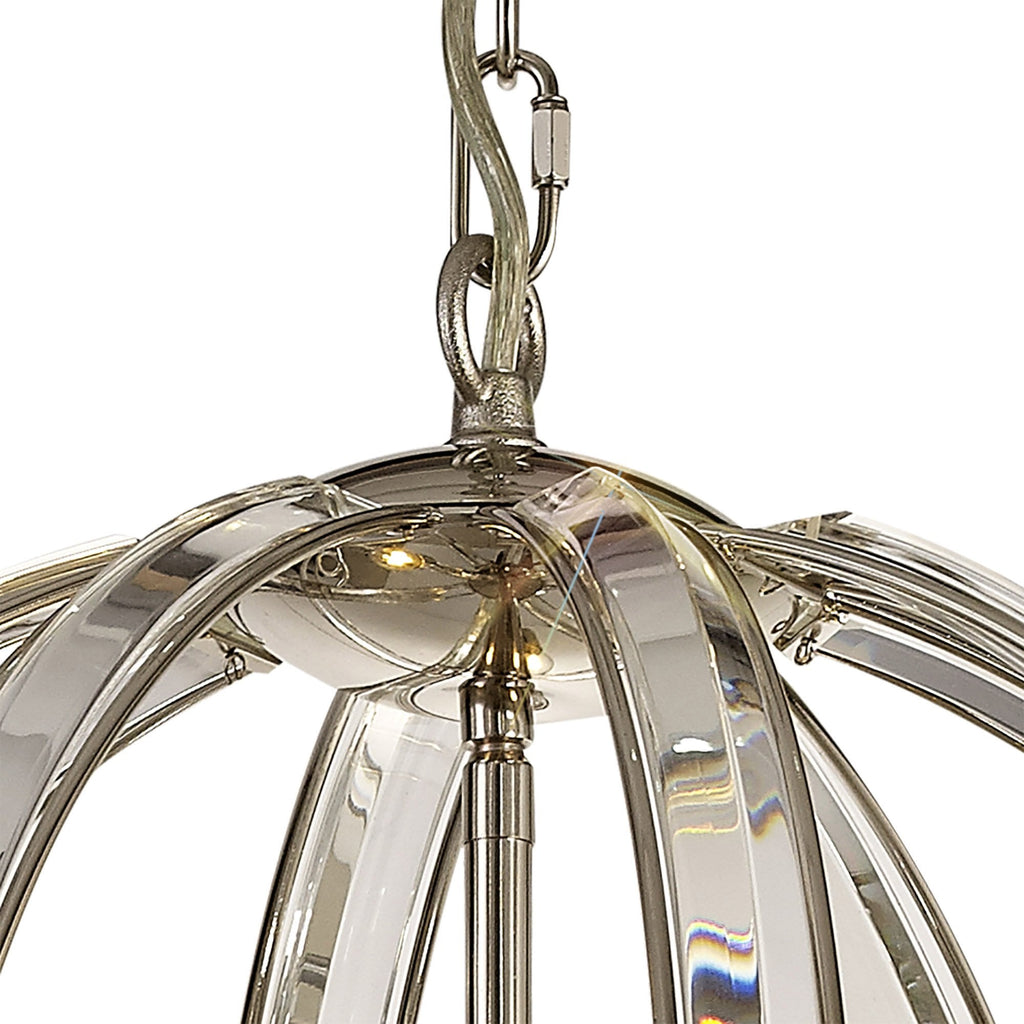 NL81389 Char Large Round Pendant 3 Light Polished Nickel
