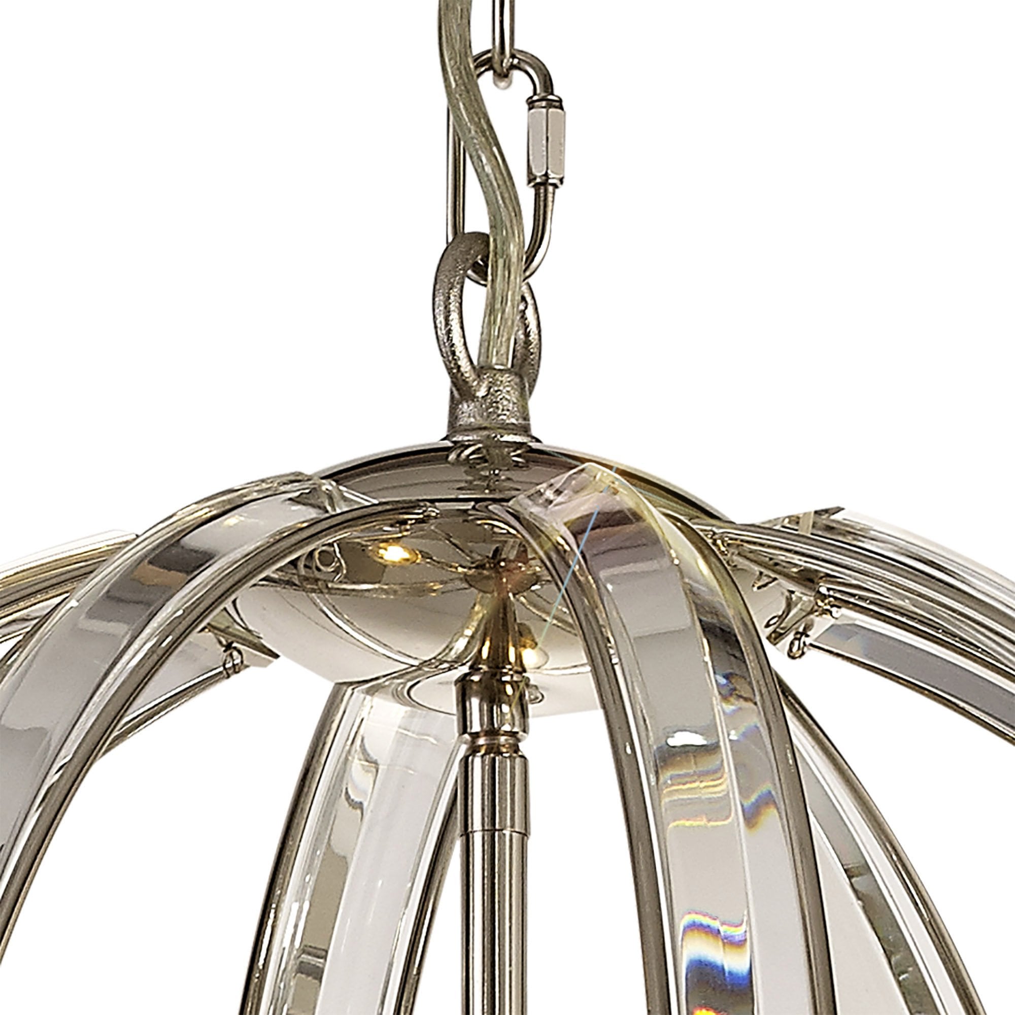 NL81389 Char Large Round Pendant 3 Light Polished Nickel