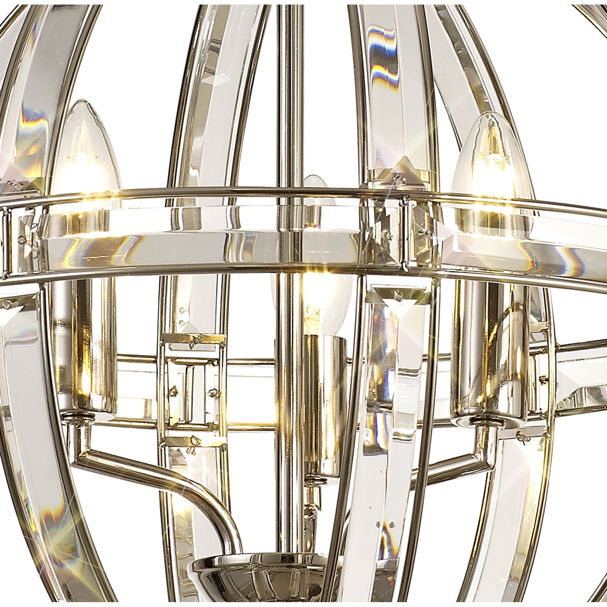 NL81389 Char Large Round Pendant 3 Light Polished Nickel