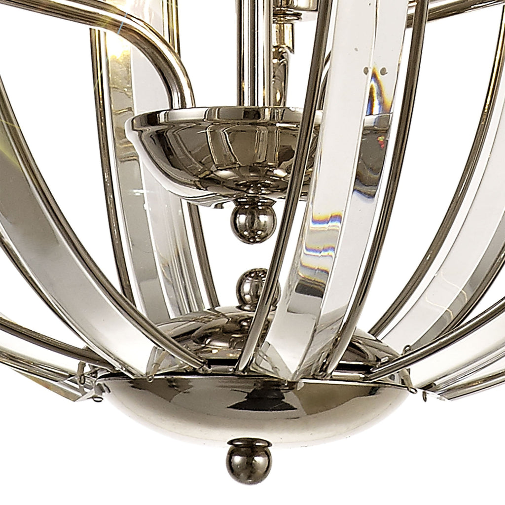 NL81389 Char Large Round Pendant 3 Light Polished Nickel