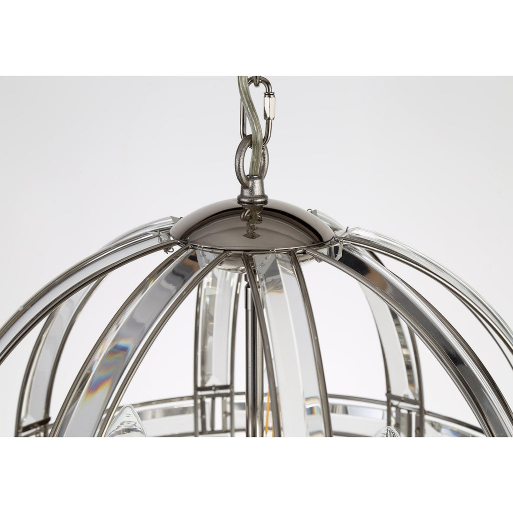 NL81389 Char Large Round Pendant 3 Light Polished Nickel