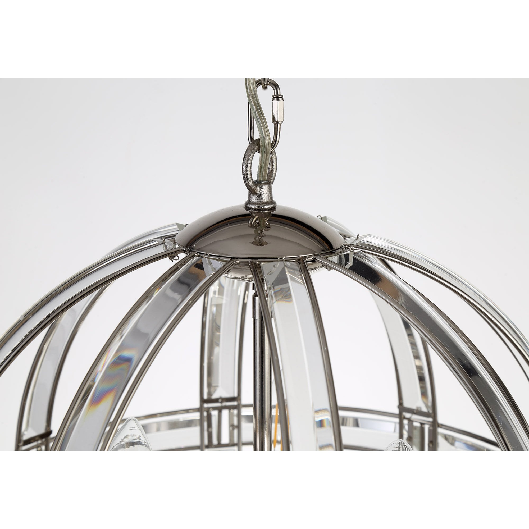 NL81389 Char Large Round Pendant 3 Light Polished Nickel