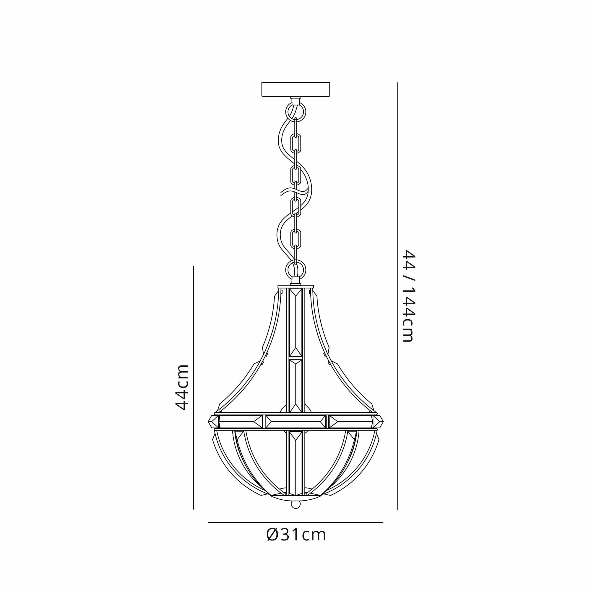 NL81399 Char Teardrop Pendant 1 Light Polished Nickel