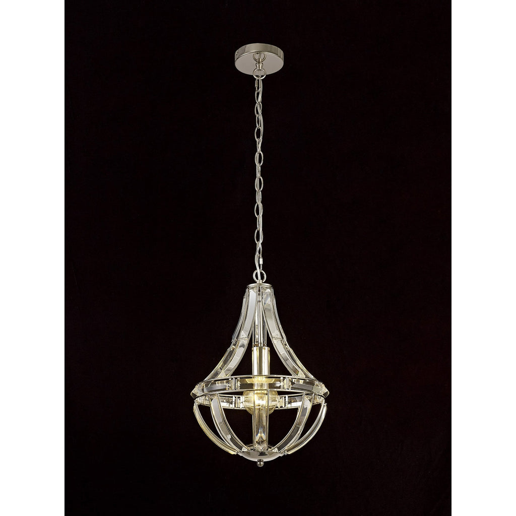 NL81399 Char Teardrop Pendant 1 Light Polished Nickel